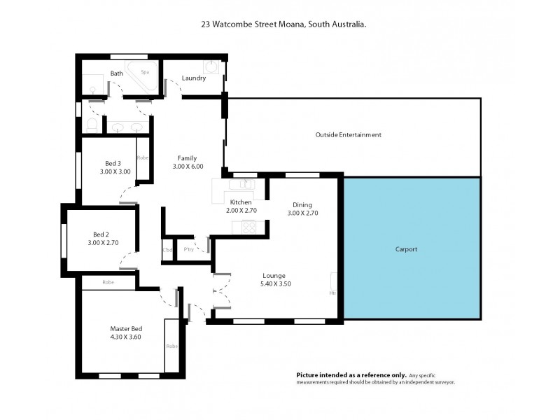 23 Watcombe Street, Moana SA 5169 Floorplan