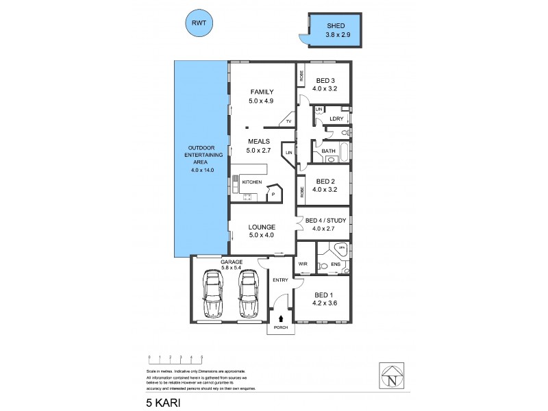 5 Kari Crescent, Huntfield Heights SA 5163 Floorplan