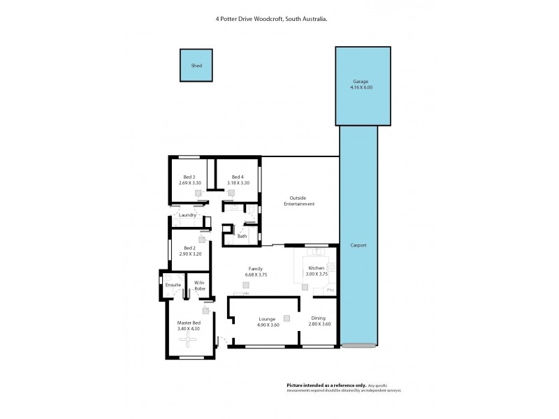 4 Potter Drive, Woodcroft SA 5162 Floorplan