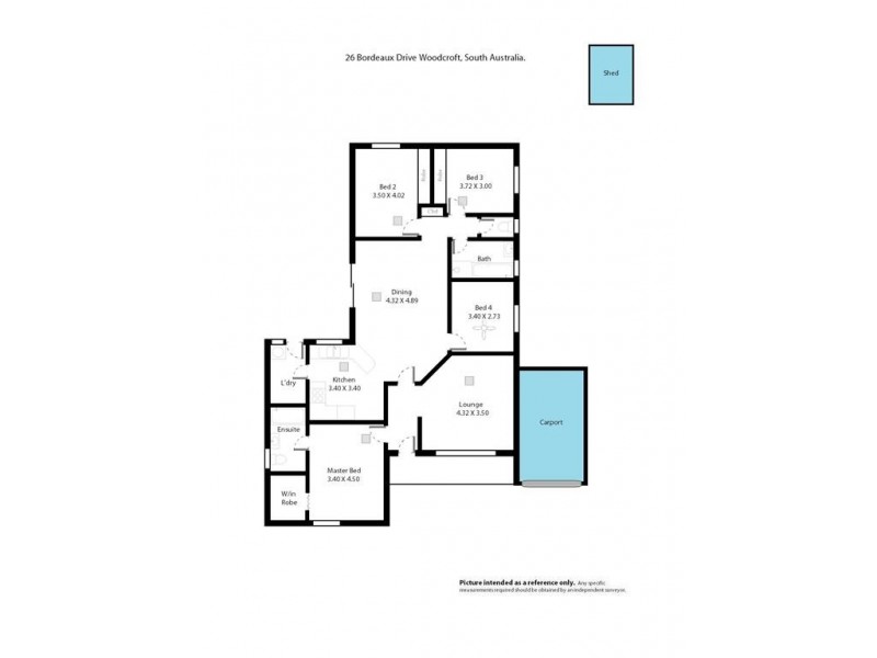 26 Bordeaux Drive, Woodcroft SA 5162 Floorplan