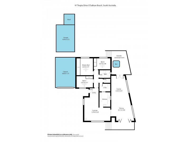 47 Tingira Drive, O’sullivan Beach SA 5166 Floorplan