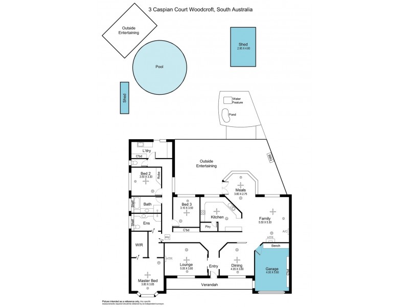 3 Caspian Court, Woodcroft SA 5162 Floorplan