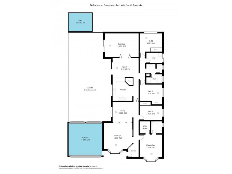 16 Buttercup Grove, Morphett Vale SA 5162 Floorplan