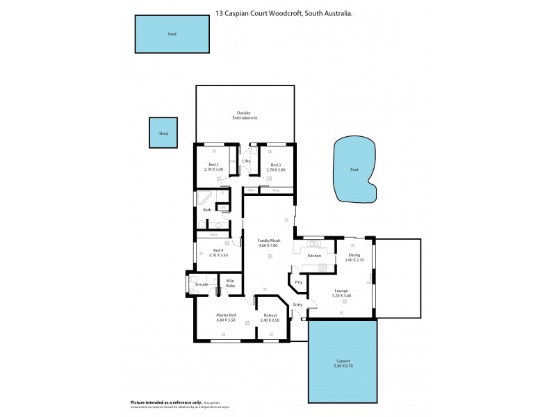 13 Caspian Court, Woodcroft SA 5162 Floorplan