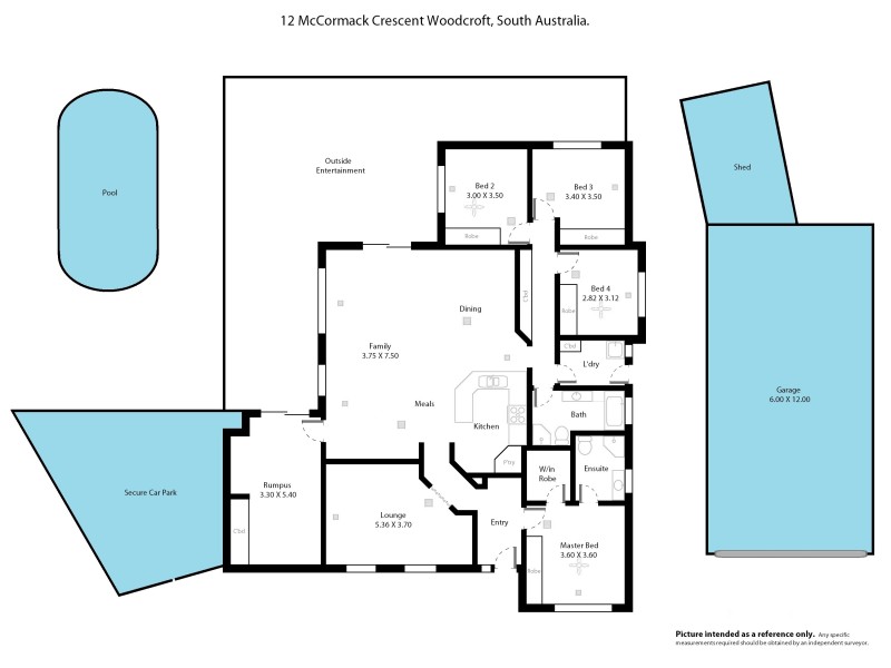 12 McCormack Crescent, Woodcroft SA 5162 Floorplan