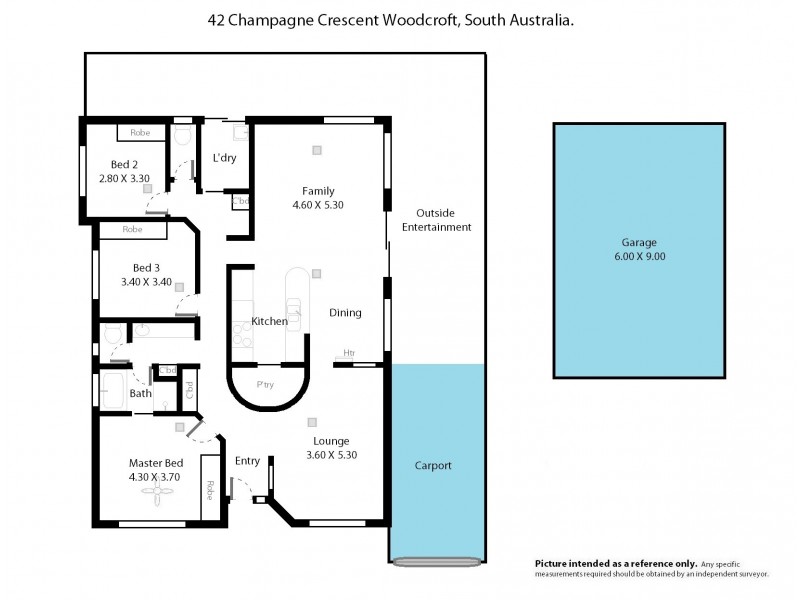 42 Champagne Crescent, Woodcroft SA 5162 Floorplan