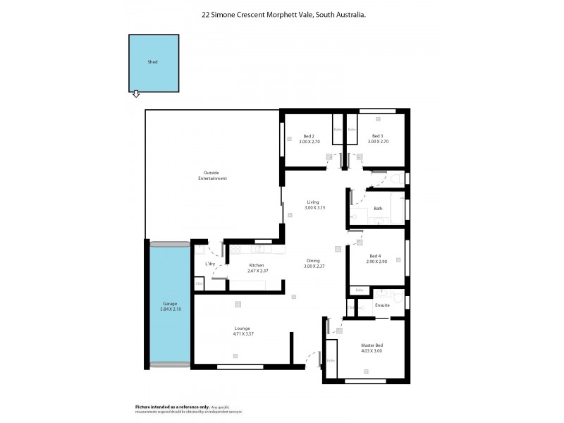 22 Simone Crescent, Morphett Vale SA 5162 Floorplan