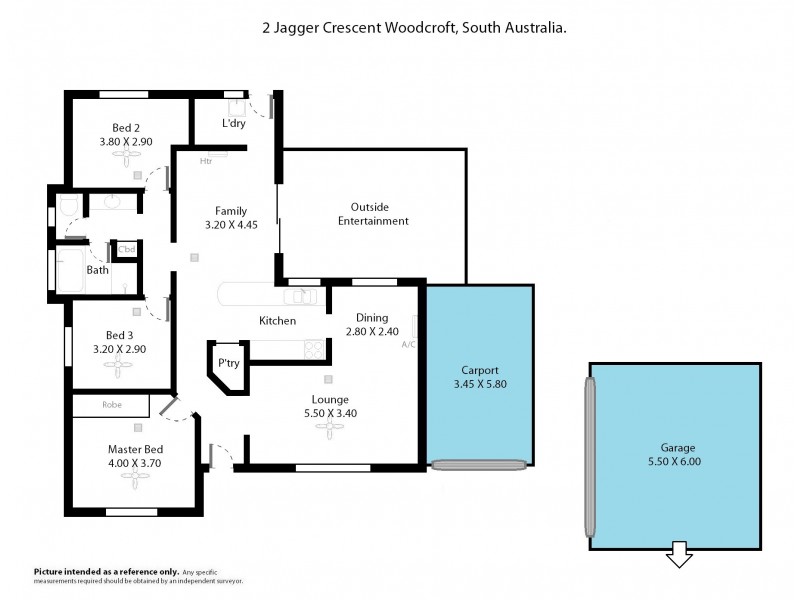 2 Jagger Crescent, Woodcroft SA 5162 Floorplan
