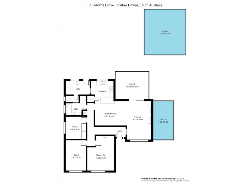 17 Radcliffe Grove, Christie Downs SA 5164 Floorplan