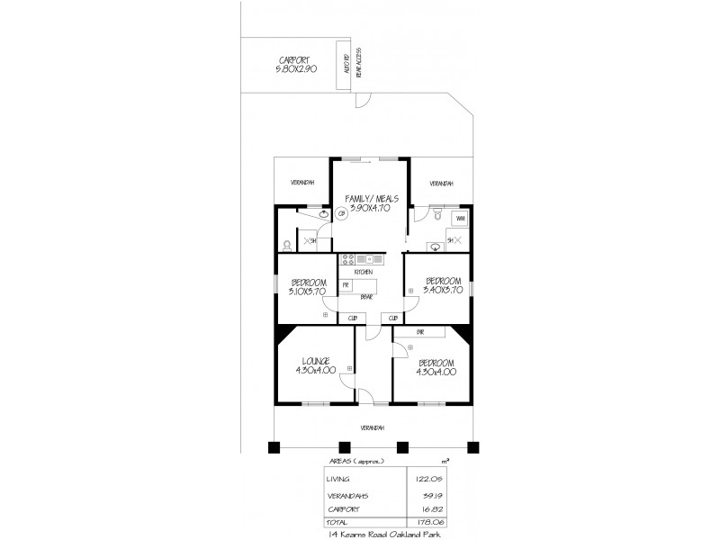 14 Kearnes Road, Oaklands Park SA 5046 Floorplan
