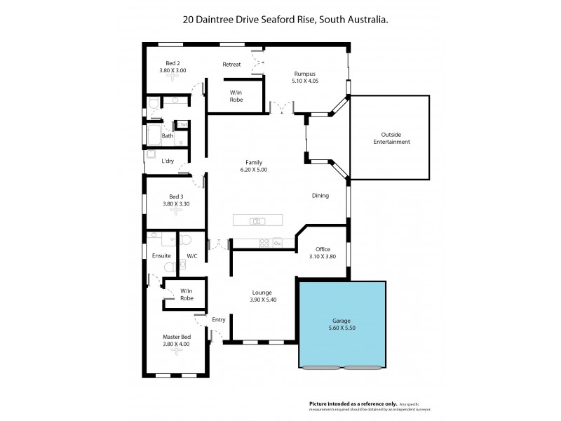 20 Daintree Drive, Seaford Rise SA 5169 Floorplan