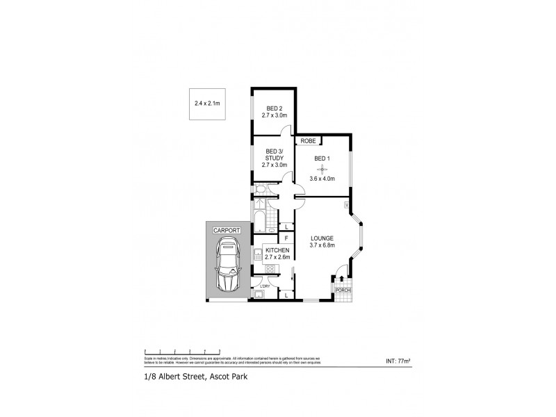 1/8 Albert Street, Ascot Park SA 5043 Floorplan