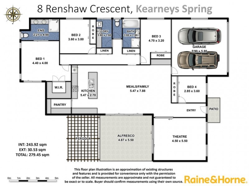 8 Renshaw Crescent, Kearneys Spring QLD 4350 Floorplan