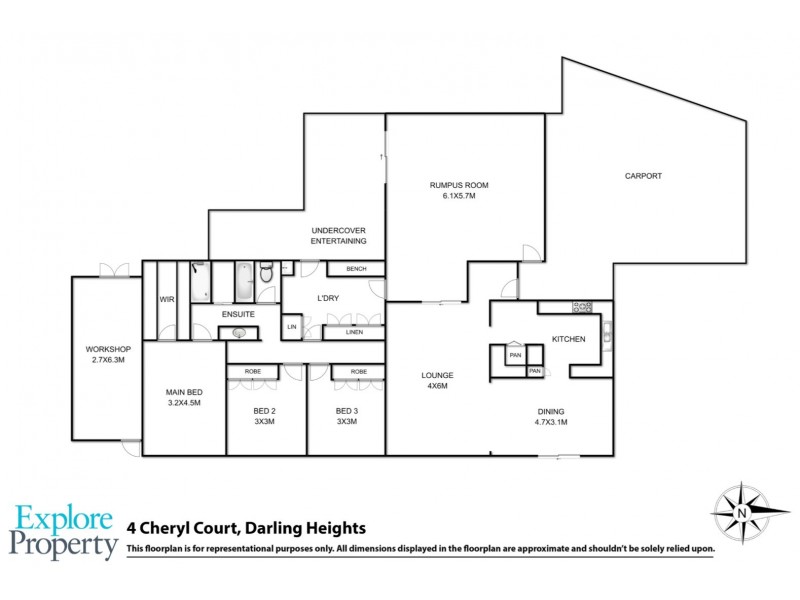 4 Cheryl Court, Darling Heights QLD 4350 Floorplan