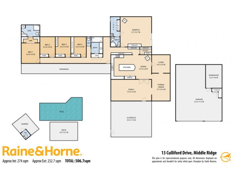 13 Culliford Drive, Middle Ridge QLD 4350 Floorplan