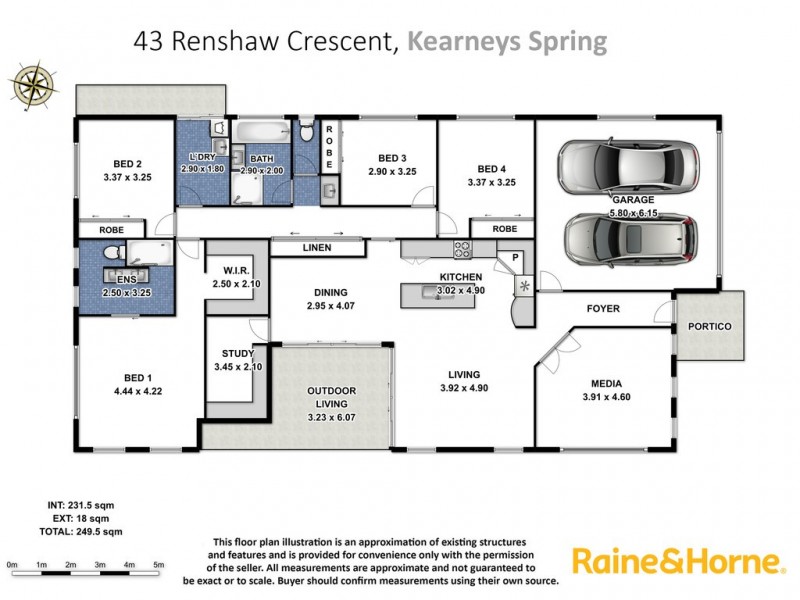 43 Renshaw Crescent, Kearneys Spring QLD 4350 Floorplan