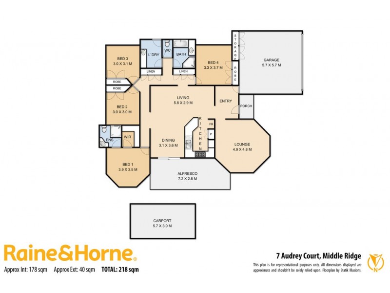 7 Audrey Court, Middle Ridge QLD 4350 Floorplan
