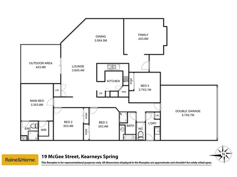 19 McGee Drive, Kearneys Spring QLD 4350 Floorplan