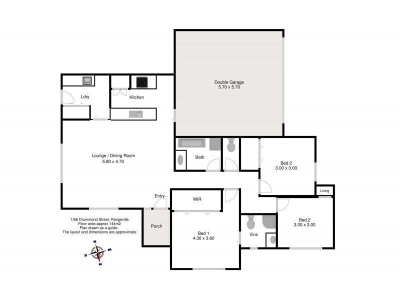 1/66 Drummond Street, Rangeville QLD 4350 Floorplan