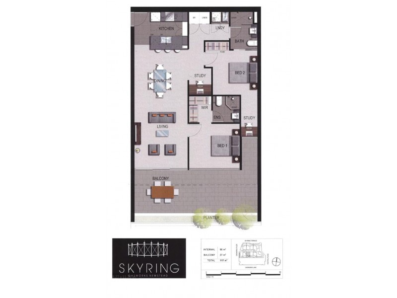 409/30 Festival Place, Newstead QLD 4006 Floorplan