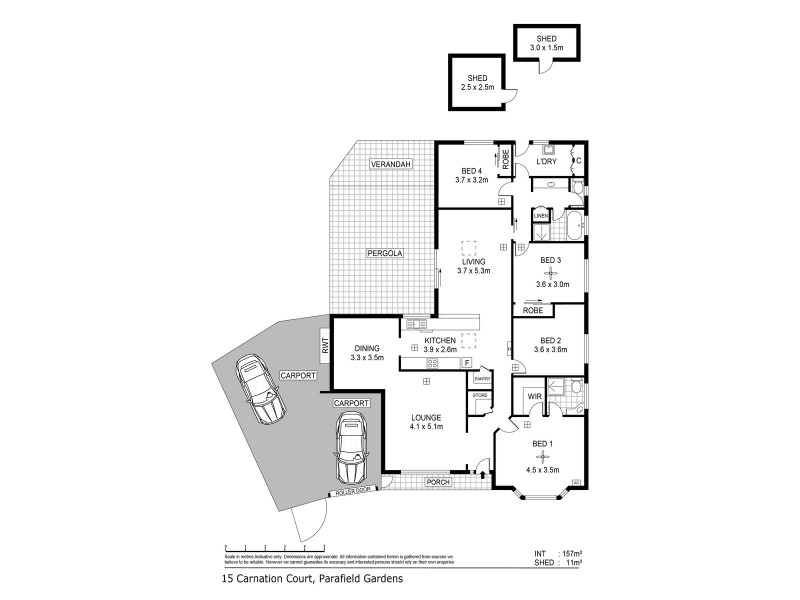 15 Carnation Court, Parafield Gardens SA 5107 Floorplan