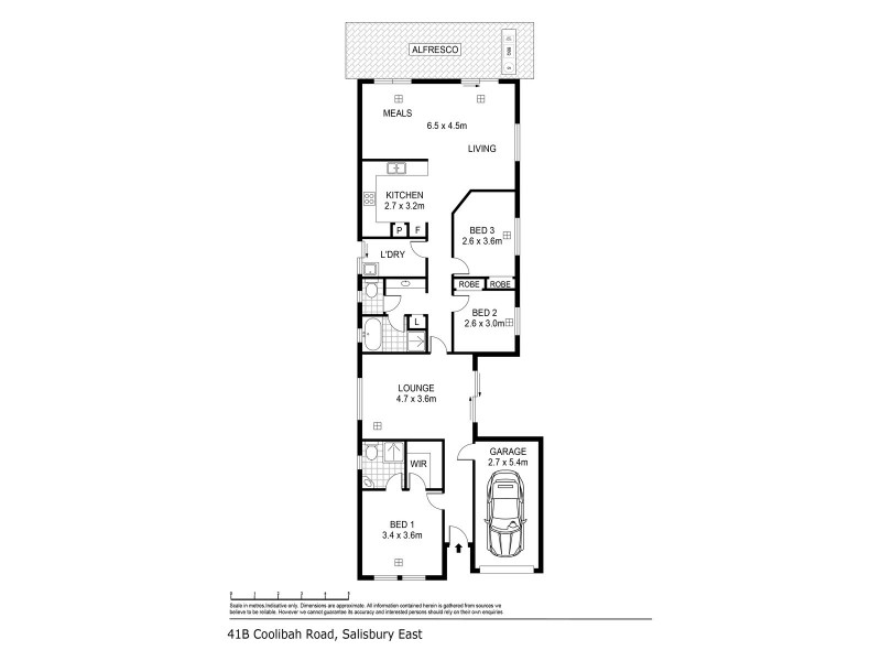 41B Coolibah Road, Salisbury East SA 5109 Floorplan