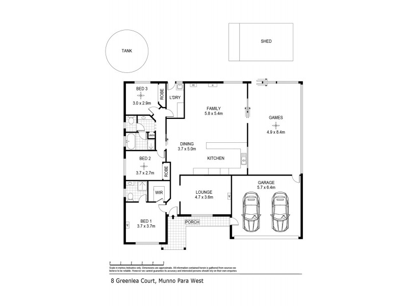 8 Greenlea Court, Munno Para West SA 5115 Floorplan