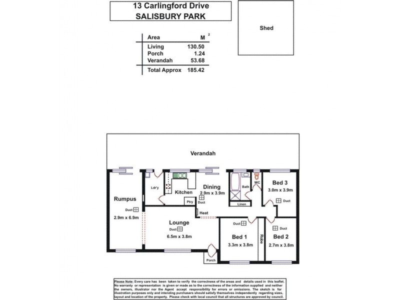 13 Carlingford Drive, Salisbury Park SA 5109 Floorplan
