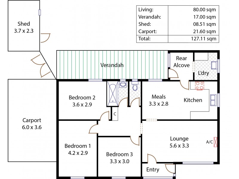 7 St Leonard Crescent, Elizabeth Downs SA 5113 Floorplan