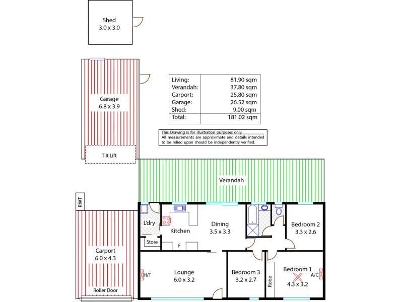13 Mallett Avenue, Brahma Lodge SA 5109 Floorplan