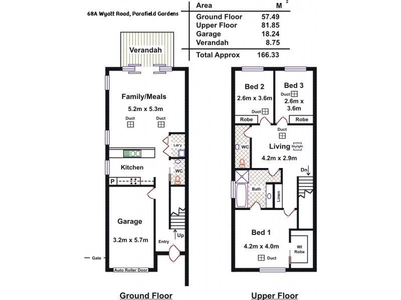 68A and 68B Wyatt Road, Parafield Gardens SA 5107 Floorplan