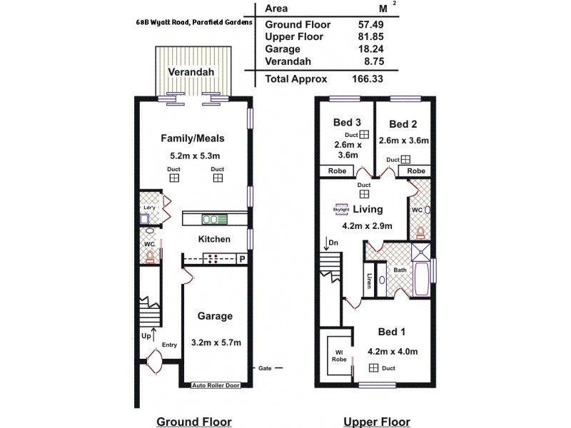 68B and 68A Wyatt Road, Parafield Gardens SA 5107 Floorplan