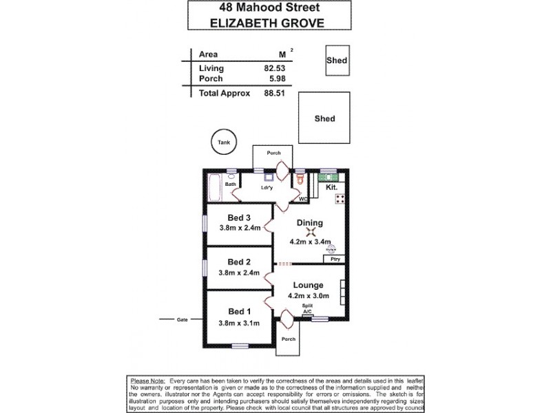 48 Mahood Street, Elizabeth Grove SA 5112 Floorplan