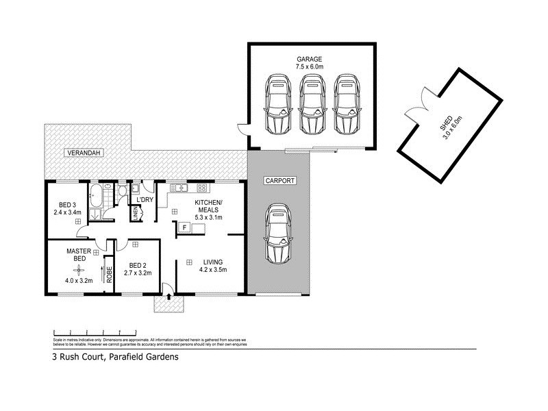 3 Rush Court, Parafield Gardens SA 5107 Floorplan