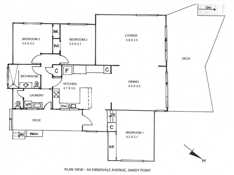 44 Ennisvale Avenue, Sandy Point VIC 3959 Floorplan