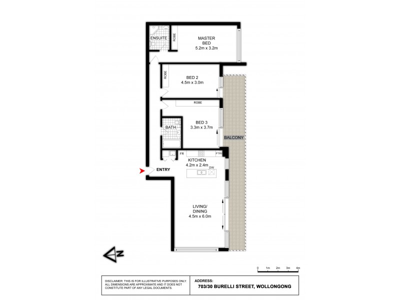 703/30 Burelli Street, Wollongong NSW 2500 Floorplan