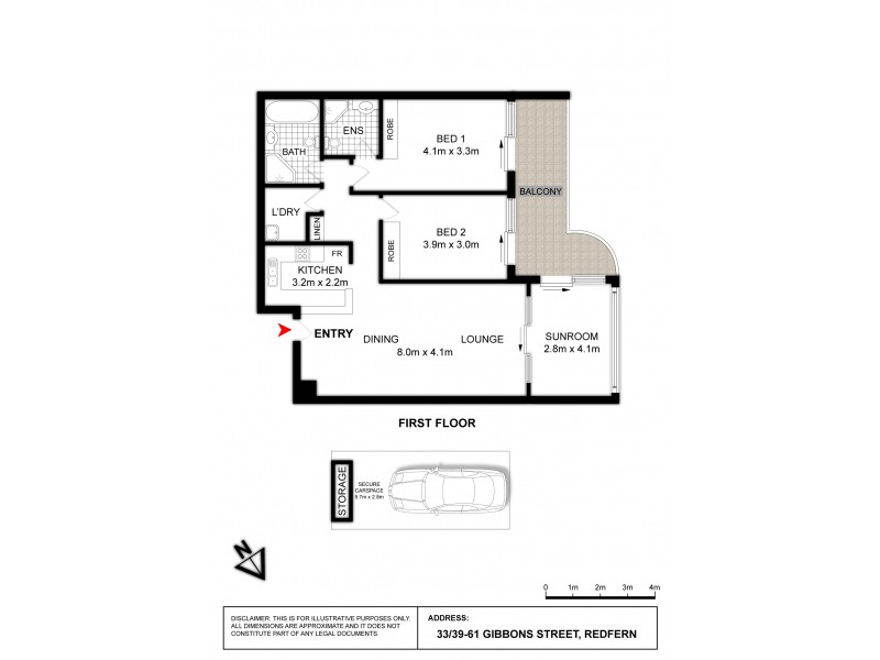 33/39 Gibbons Street, Redfern NSW 2016 Floorplan