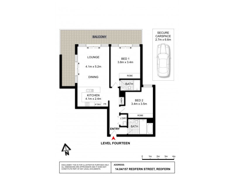14.04/157 Redfern Street, Redfern NSW 2016 Floorplan