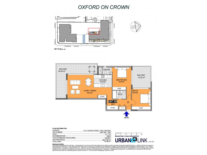 1204/51 Crown Street, Wollongong NSW 2500 Floorplan