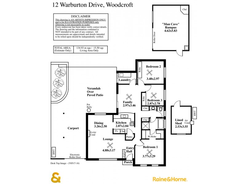 12 Warburton Drive, Woodcroft SA 5162 Floorplan