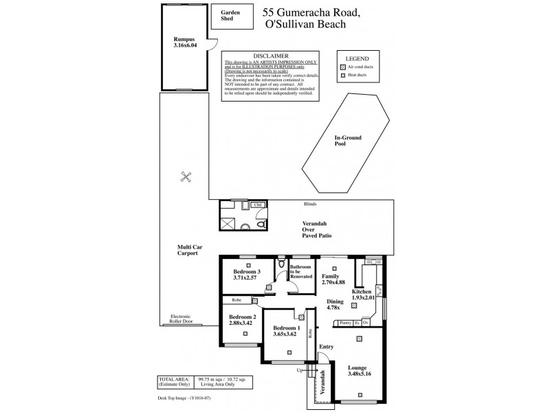 55 GUMERACHA ROAD, O’sullivan Beach SA 5166 Floorplan