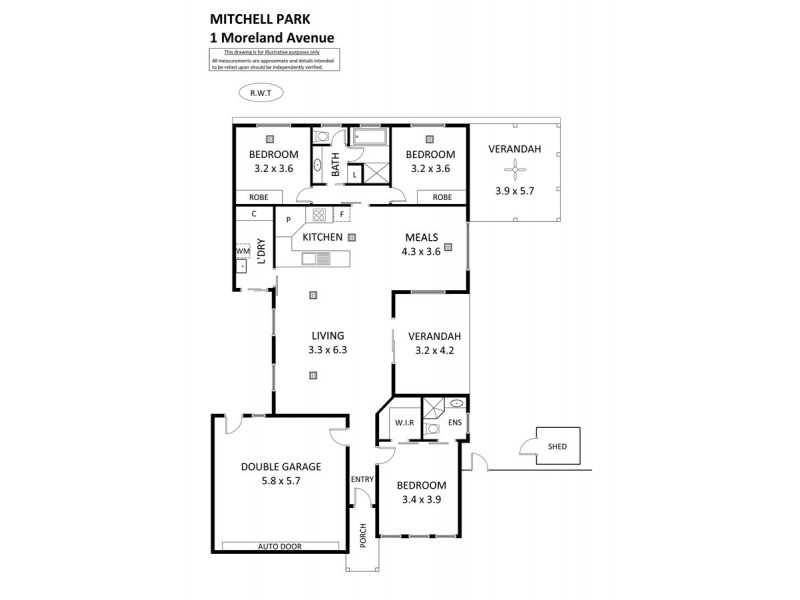 1 Moreland Avenue, Mitchell Park SA 5043 Floorplan