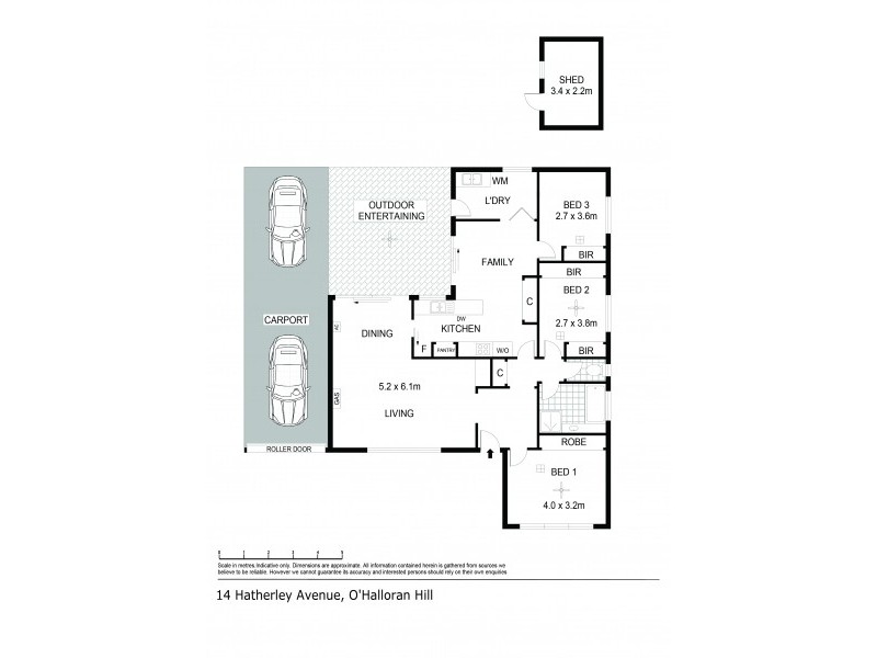 14 Hatherley Avenue, O’halloran Hill SA 5158 Floorplan
