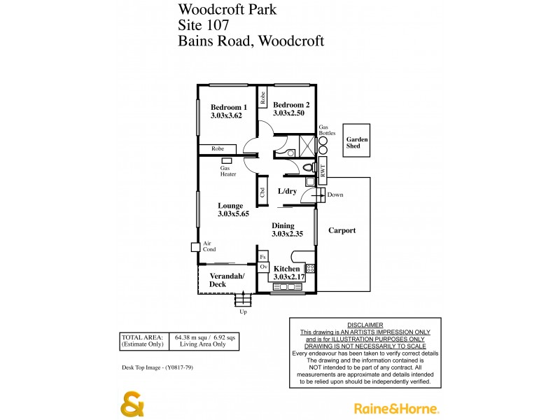 Lot 1 Site 107, Woodcroft Tourist Park, Woodcroft SA 5162 Floorplan