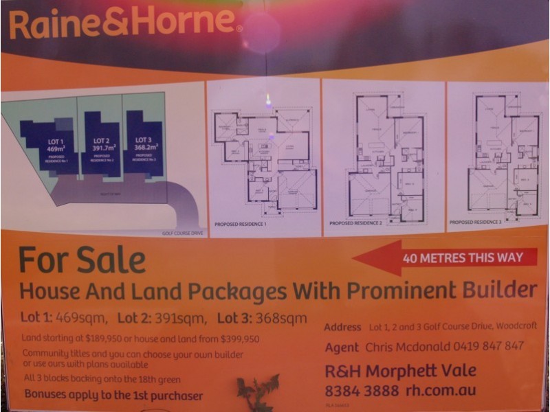 Lot 1, 2 and 3 of Lot 101 Golf Course Drive, Woodcroft SA 5162