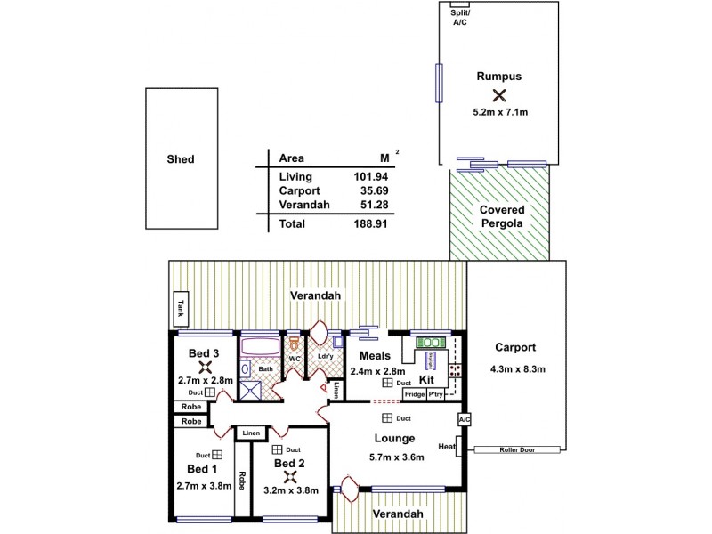 73 Glynville Drive, Hackham West SA 5163 Floorplan
