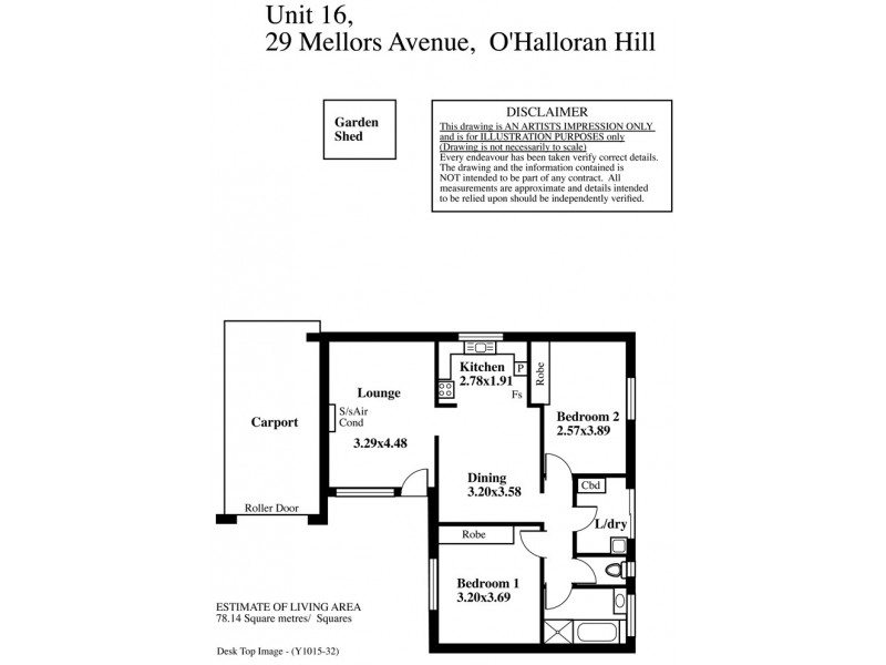 16/29 Mellors Avenue, O’halloran Hill SA 5158 Floorplan