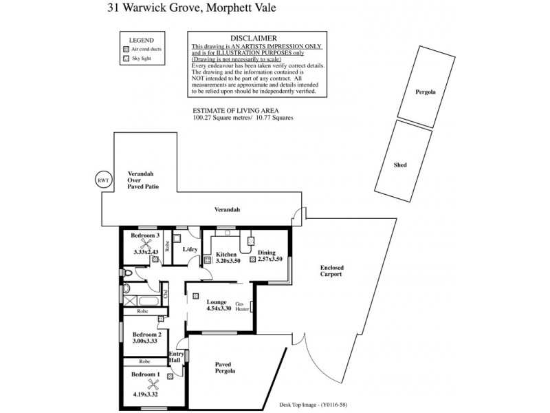 31 Warwick Grove, Morphett Vale SA 5162 Floorplan