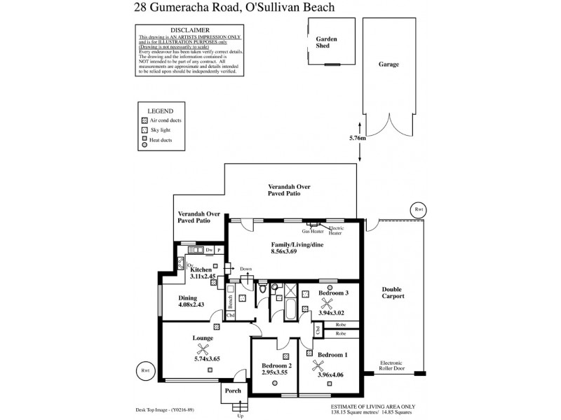 28 Gumeracha Road, O’sullivan Beach SA 5166 Floorplan
