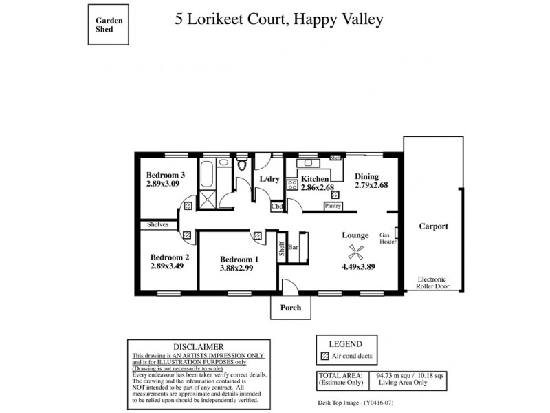 5 Lorikeet Court, Happy Valley SA 5159 Floorplan